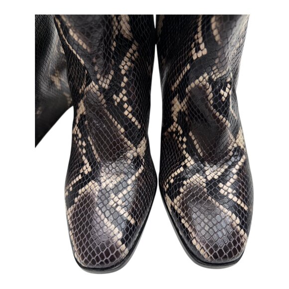 Sigerson Morrison Kailey Snakeskin High Heel Boots Size 9 - Picture 3 of 8